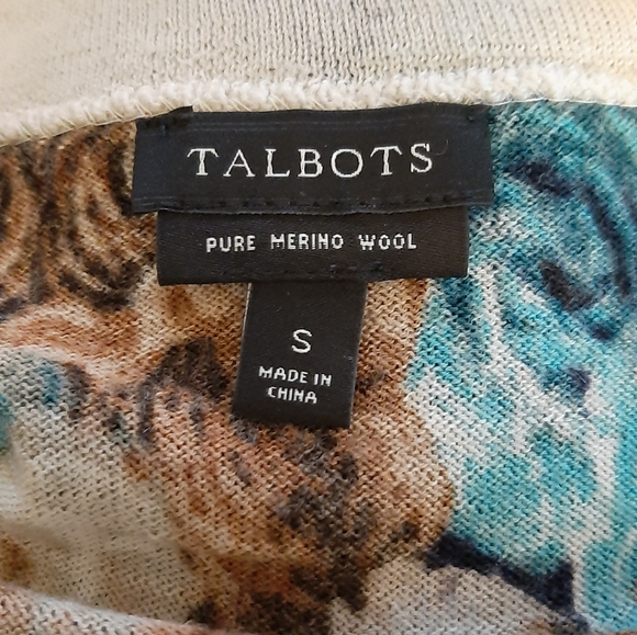 TALBOTS Merino Wool Rose Printed Sweater - Picture 7 of 8